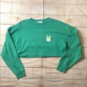 Urthwear 100% Organic‎ Cotton Green Crop Sweatshirt